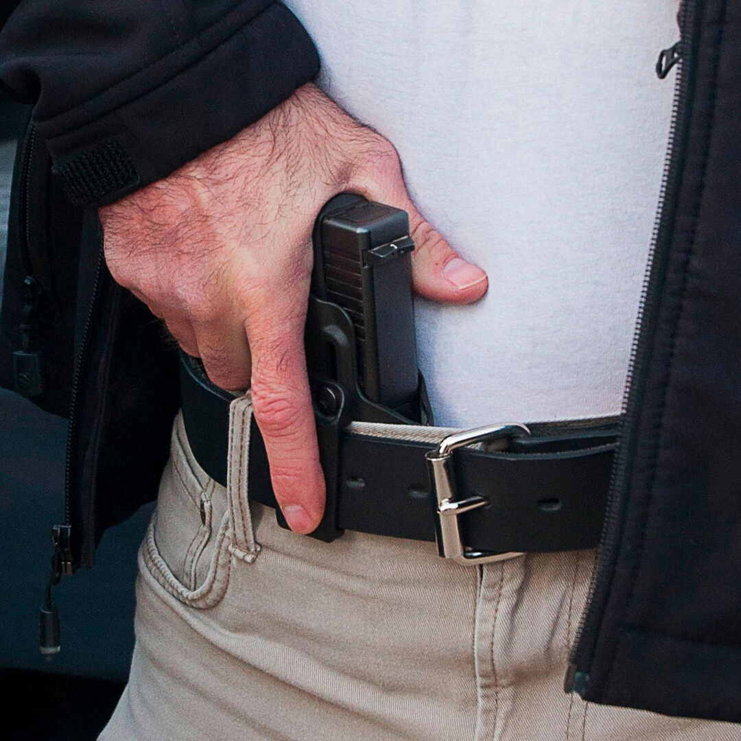 Leather concealed shop carry belt